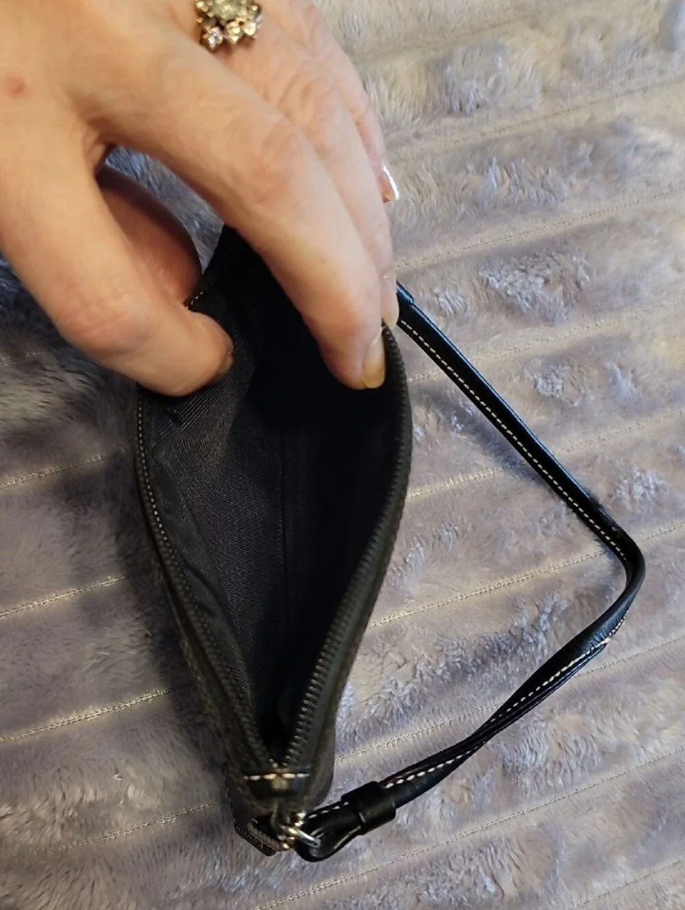 Coach Black Signature Wristlet